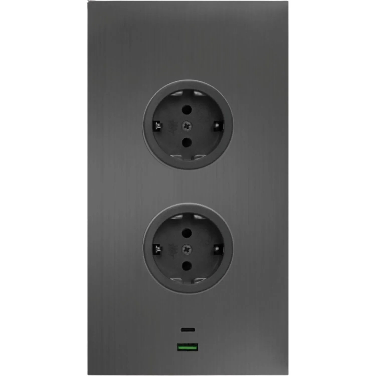 Caressi Steckdosenelement 2stt20 2 Steckdosen 2 Usb Charger Anthrazit