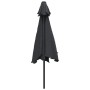 furnicato Sonnenschirm, 300cm, Schwarz, mit Metallmast. Balkonschirm geschlossen.