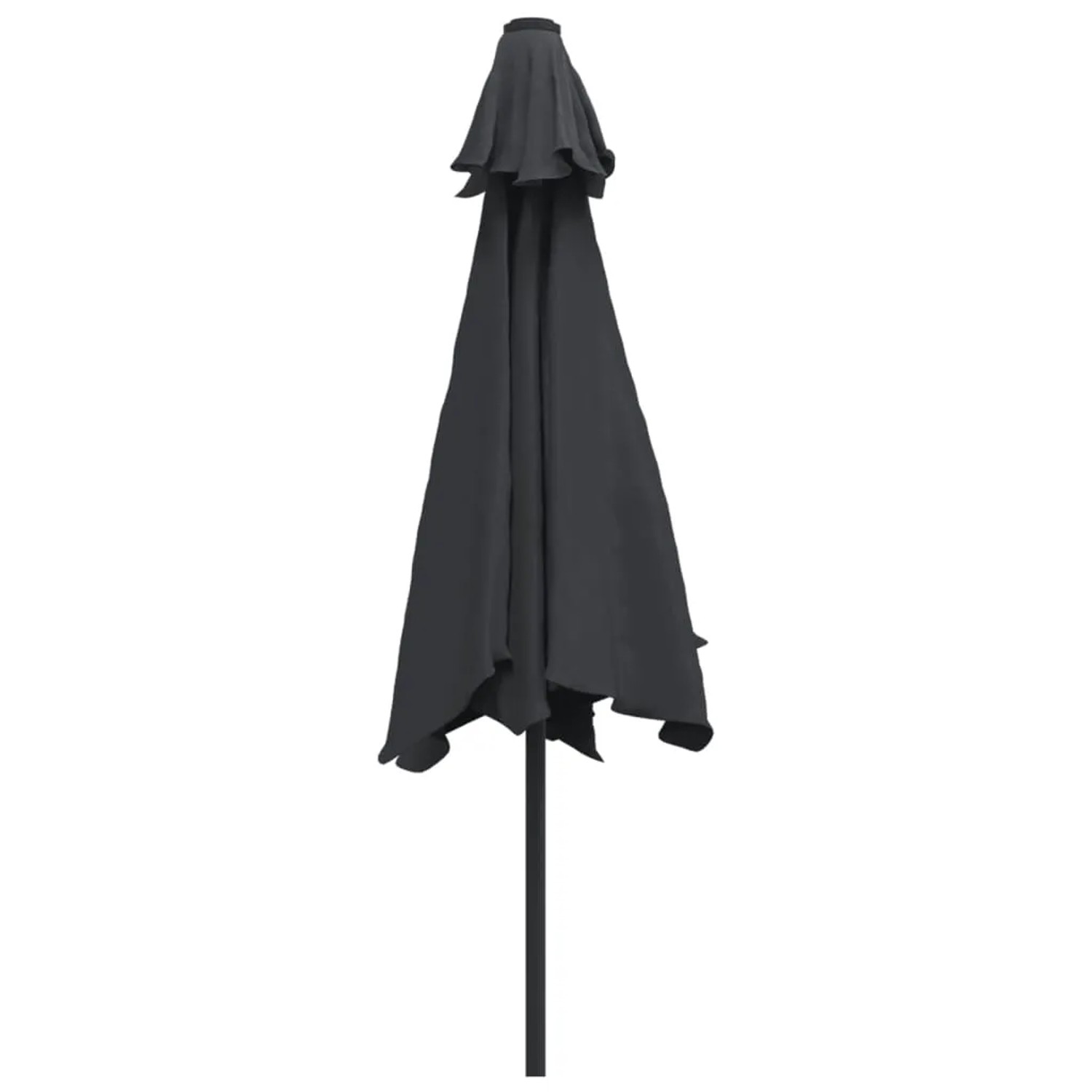 furnicato Sonnenschirm, 300cm, Schwarz, mit Metallmast. Balkonschirm geschlossen.