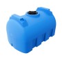 Blauer KMND 2000L Horizontal Trinkwasser Wassertank aus Polyethylen mit schwarzem Deckel.