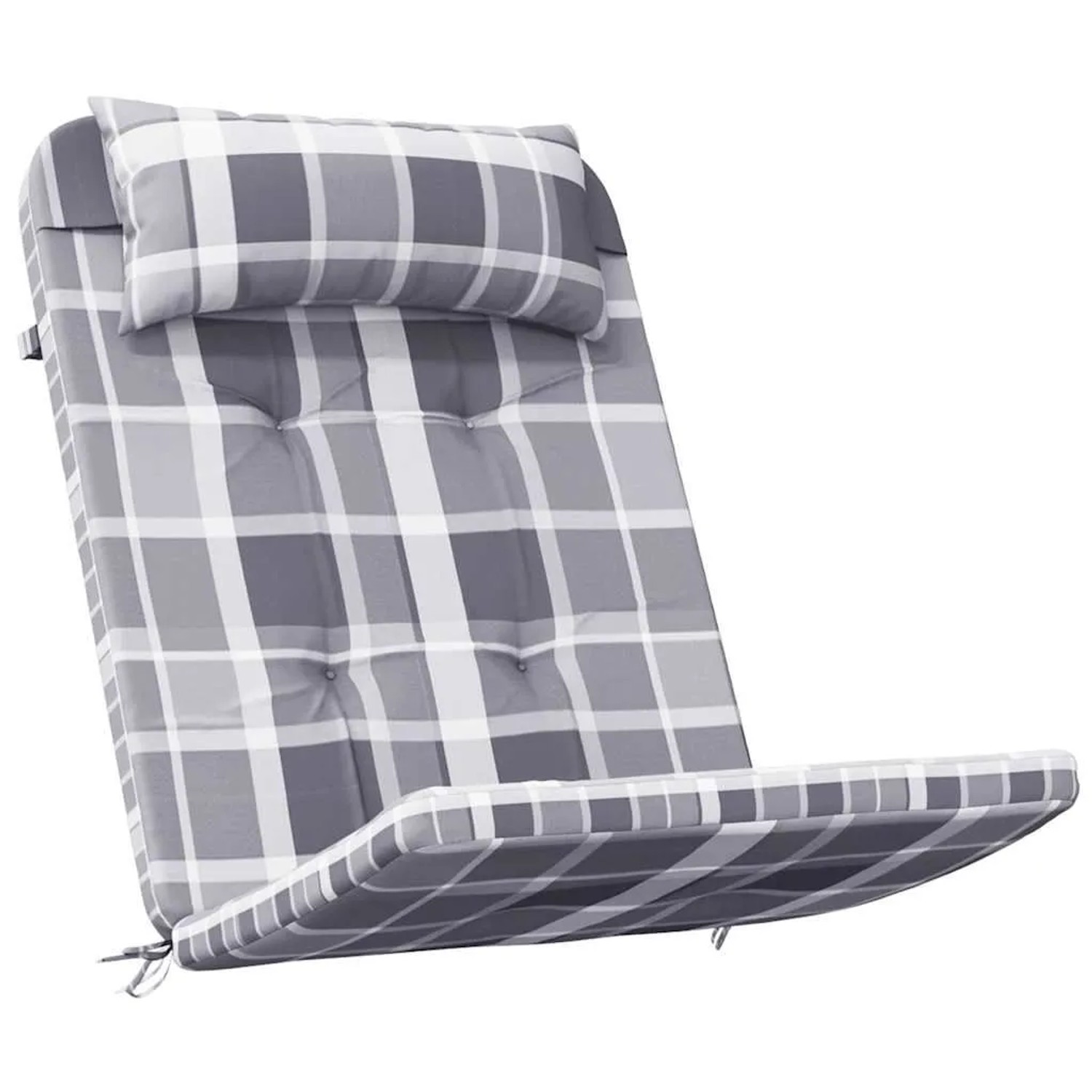 vidaXL Adirondack-Auflagen 2 Stk Grau Karomuster Oxford-Gewebe 361844