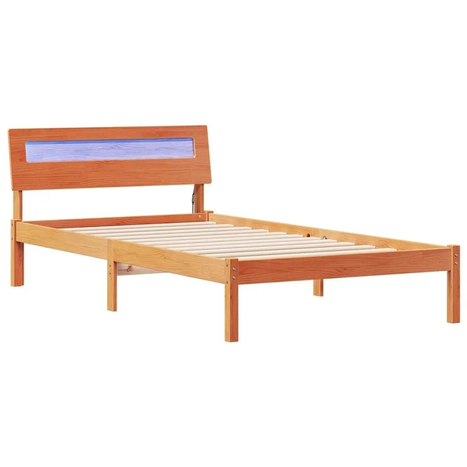 vidaXL Bettrahmen Wachsbraun 90 x 200 cm Massives Kiefernholz 872796