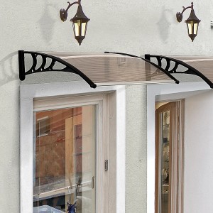 Outsunny Haustürvordach 120x75cm, Pultvordach als Überdachung für Fenster und Türen.