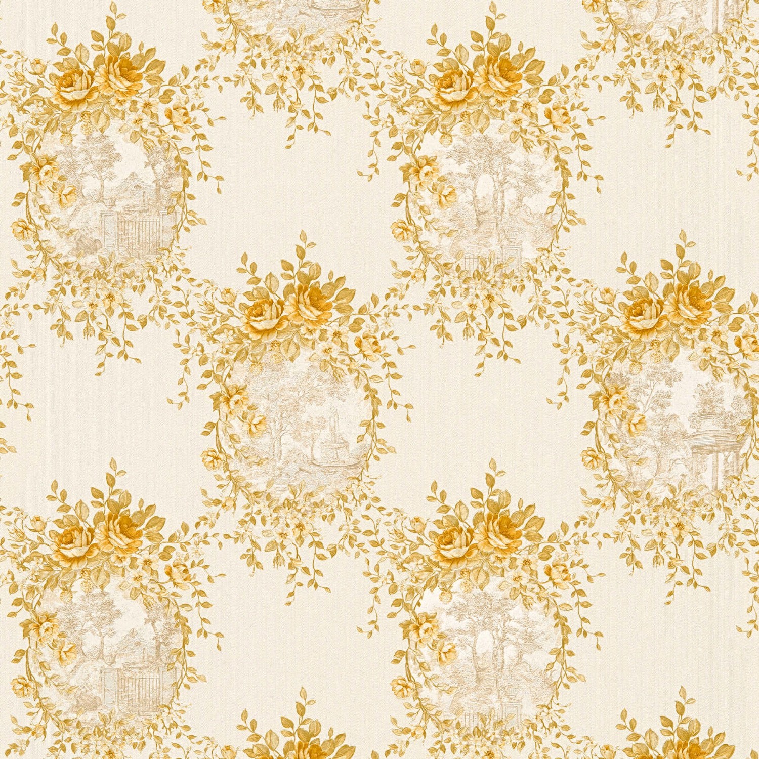 Tadessi Tapete Blumen Florentin M1 No 2518 Vliestapete Gold Beige Floral Kl günstig online kaufen