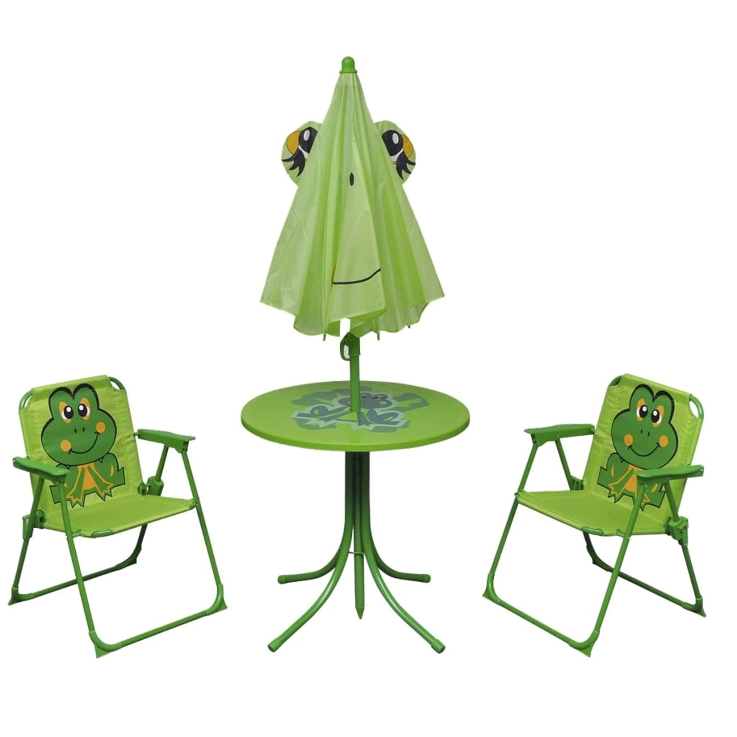 vidaXL 3-tlg Garten-Bistro-Set für Kinder mit Sonnenschirm Grün günstig online kaufen