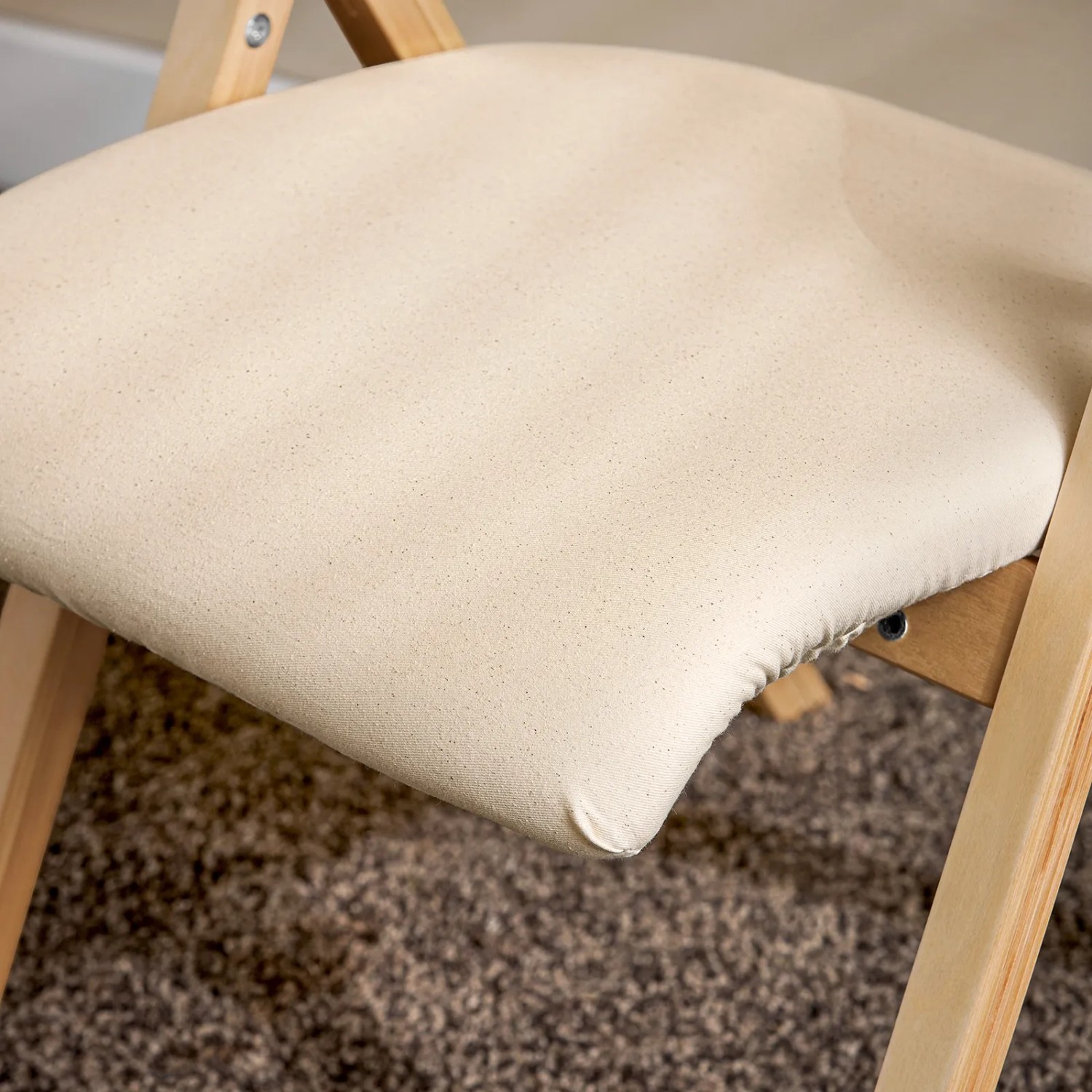 SoBuy Esszimmerstuhl Klappstuhl Küchenstuhl Polsterstuhl mit Lehne Beige FST40-W_7