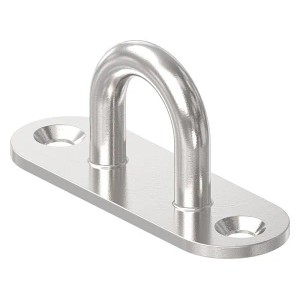 FeNau Befestigungsöse Edelstahl V4A 6 mm Rundeisen Ovale Platte 2 Bohrungen