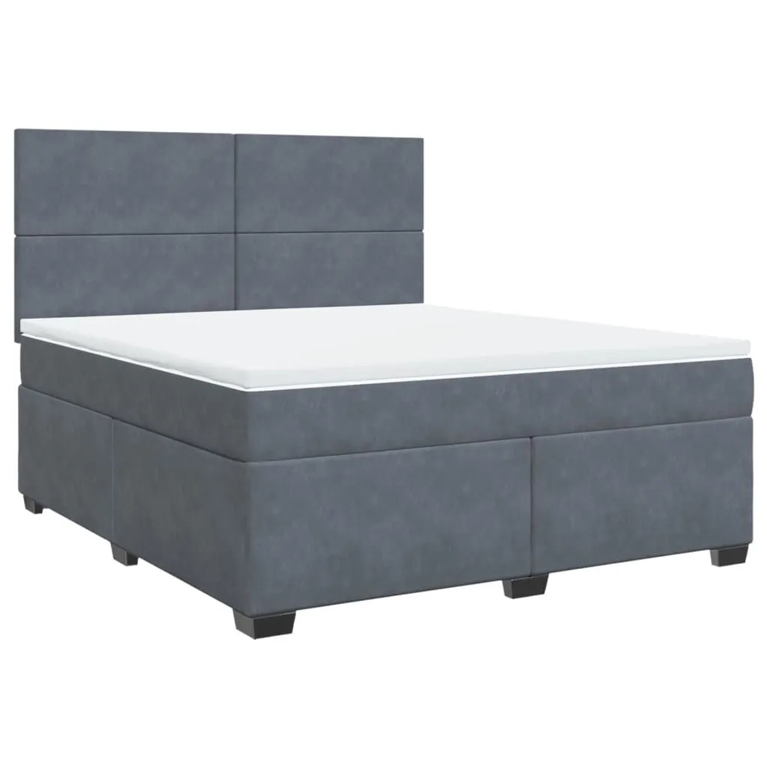 vidaXL Boxspringbett mit Matratze Dunkelgrau 180x200 cm Samt 3293273 günstig online kaufen