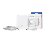 Shelly Wassersensor Flood Gen4 Weiß mit Kabel und Verpackung. Smart Home Hausautomation.