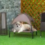 PawHut Hundebett mit Baldachin, klappbar, für kleine Hunde im Garten.