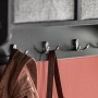 SoBuy Wandgarderobe FRG282-SCH mit 3 Körben und 5 Haken, Farbe Schwarz.