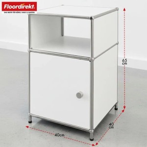 Weißes Floordirekt Metallregal Concept Epure MK-040 mit 3 Ebenen, 40x40x65 cm.