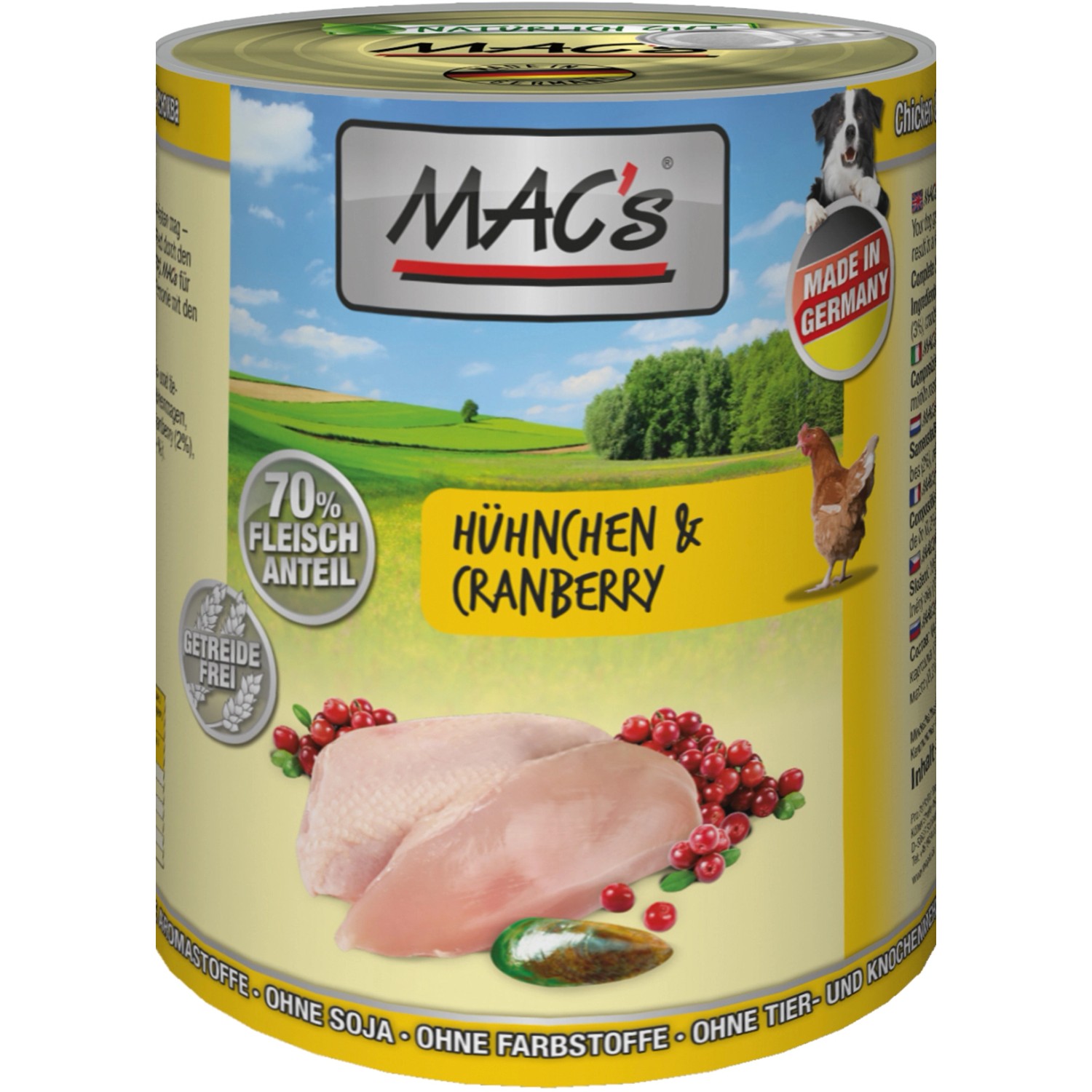 Mac's Hunde-Nassfutter Huhn und Cranberry 400 g