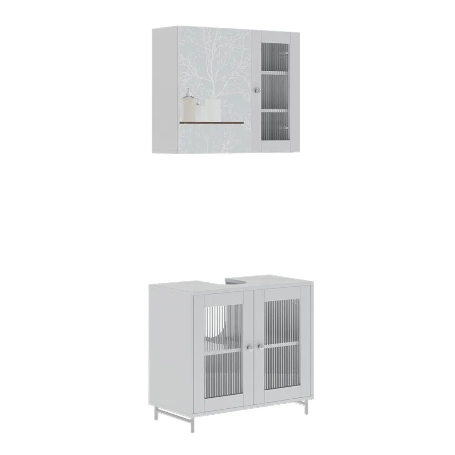 Vicco Badmöbel-Set Malte Weiß 60 x 58 2-teilig