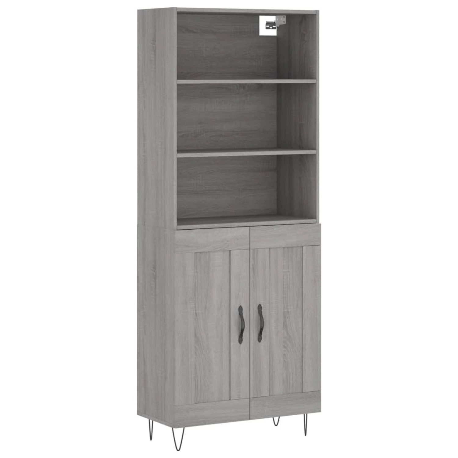vidaXL Highboard Grau Sonoma 69,5x34x180 cm Holzwerkstoff 3189955 günstig online kaufen