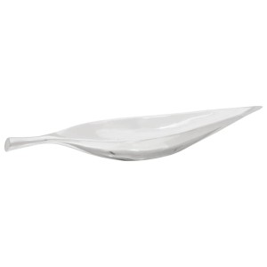 Silberner vidaXL Obstkorb aus Aluminium in Blattform, modernes Badaccessoire.
