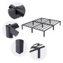ML-Design Metallbett 160x200 cm, Stahlrahmen mit Lattenrost, anthrazitfarben.