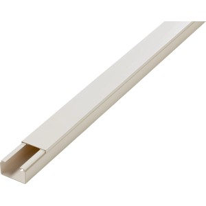 Weißer Kabelkanal, 40x25 mm, 2 m Länge, zur Kabelverlegung und zum Schutz.