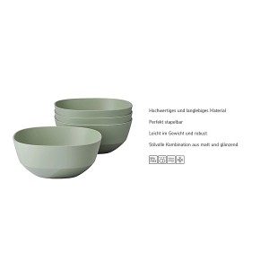 Mepal Silueta Schalen 750ml 4er Set Nordic Sage, stapelbar, spülmaschinenfest.