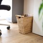 HMF 37252 Papierkorb Büro Aufbewahrungskorb mit Holzgriffen Wasserhyazinthe Trapez 36 x 19 x 33 cm_4