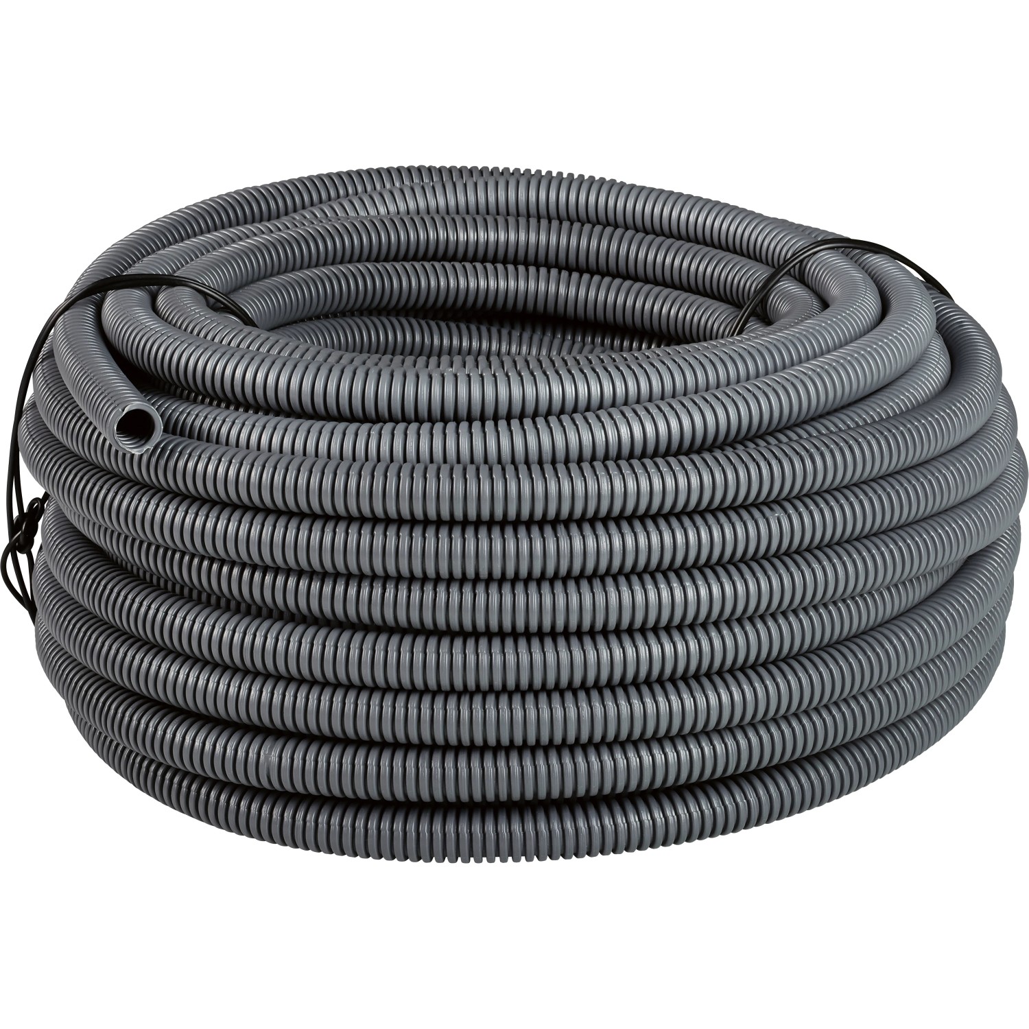 Flexibles Isolierrohr EN 16 in Dunkelgrau, 25 m Rolle.