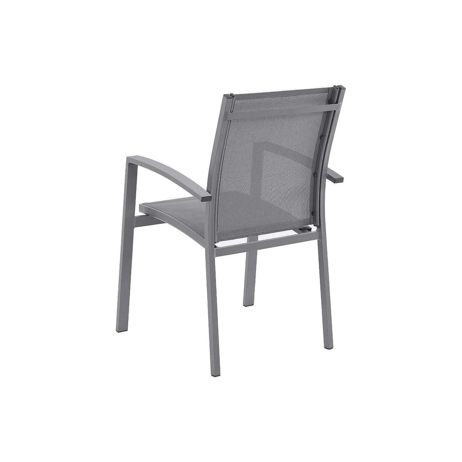 Vente-unique Gartenstuhl Telto, anthrazitgrau, aus Aluminium und Textilene, stapelbar, 55 cm breit.