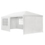 Weißes Juskys Partyzelt 3x6m mit Seitenwänden und Fenstern. Ideal als Gartenzelt für Partys.