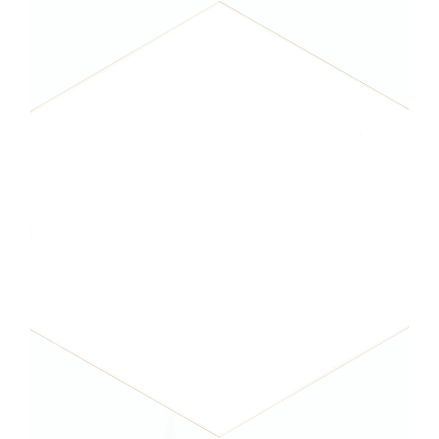 Feinsteinzeug Hexagon Solid White Glasiert Matt 21,5 x 25 x 0,9 cm