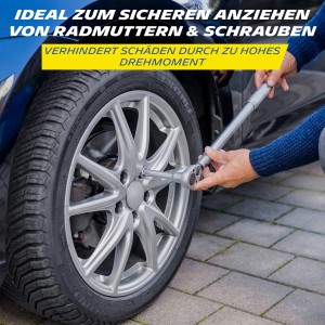 Michelin Drehmomentschlüssel MTW 210 im Einsatz beim Radwechsel am Auto.