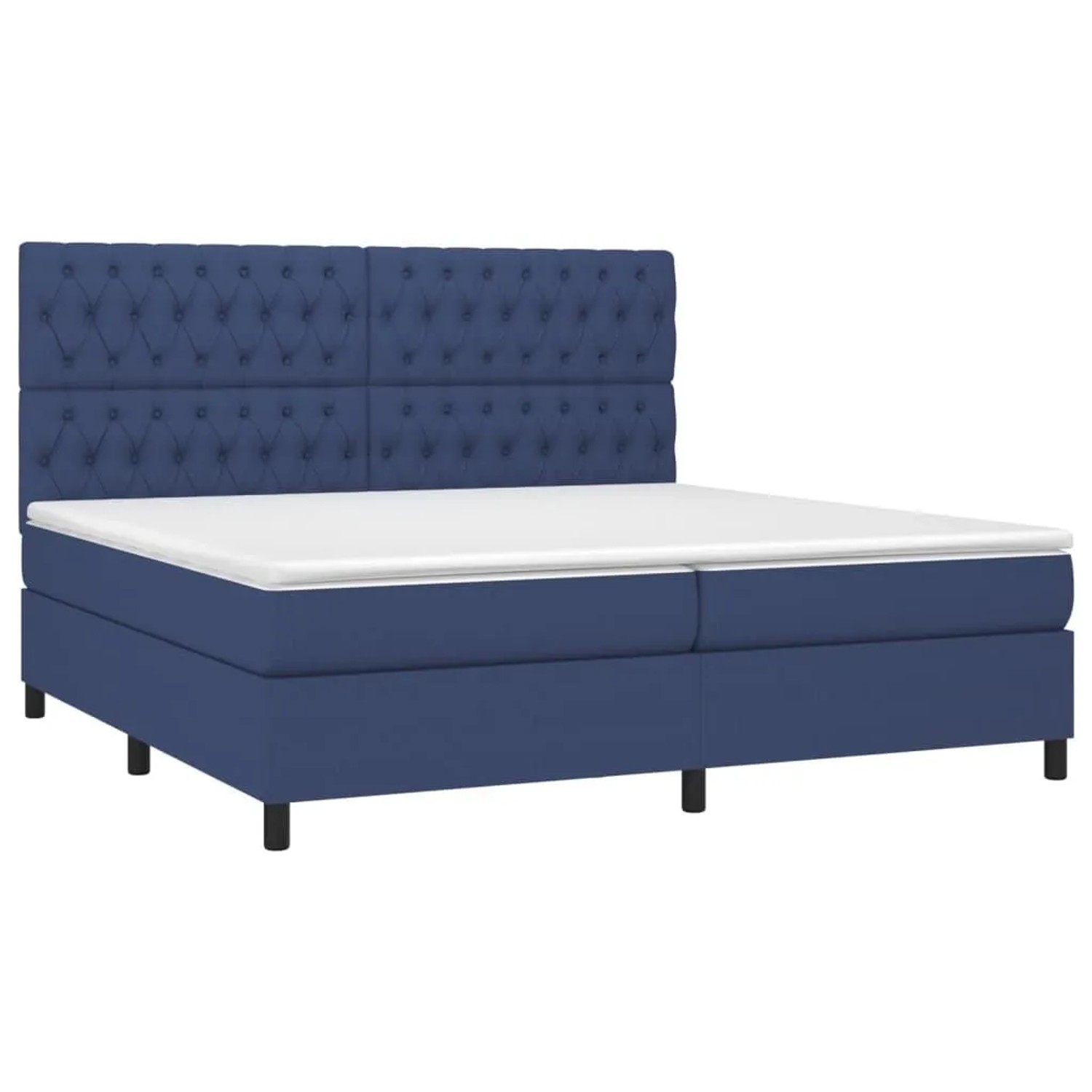 vidaXL Boxspringbett mit Matratze & LED Blau 200x200 cm Stoff 3135147 günstig online kaufen