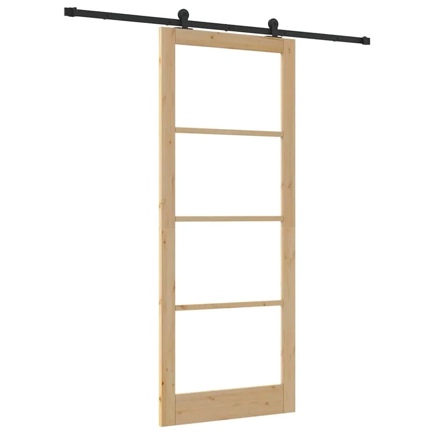 vidaXL Schiebetür ORKDAL Natur 93 x 232 cm Massivholz Kiefer und Glas 3332151