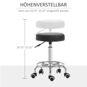 Vinsetto Höhenverstellbarer Arbeitshocker mit Fußring Ø42 x 50-64 cm