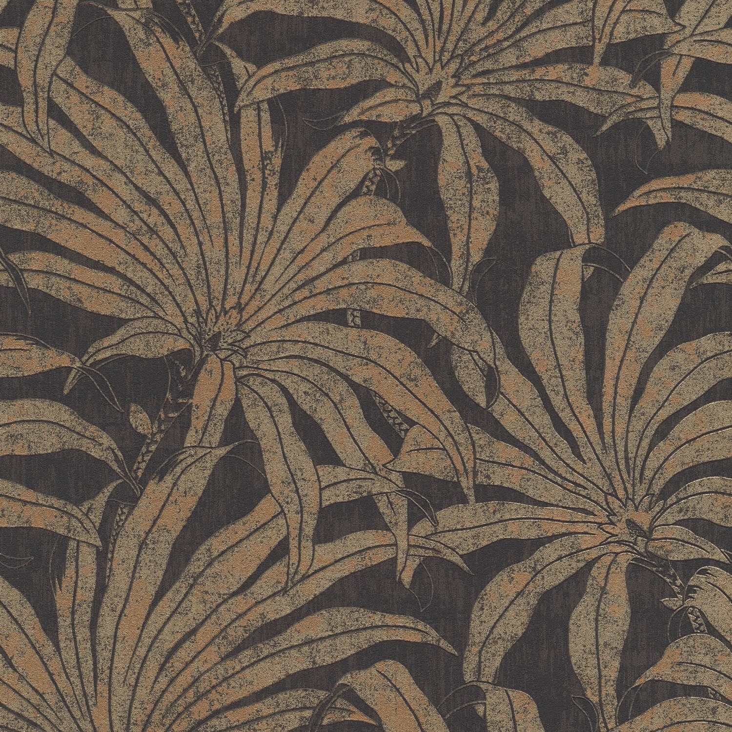PROFHOME 395011-GU Natur Tapete Dschungel schimmernd Schwarz Gold Bronze 0, günstig online kaufen
