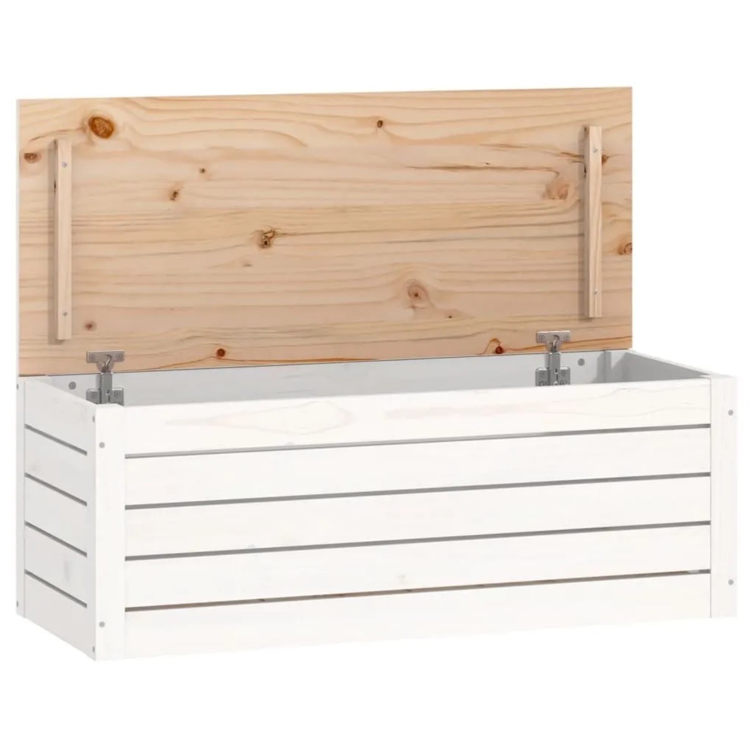 vidaXL Truhe Weiß 89x36,5x33 cm Massivholz Kiefer 823620