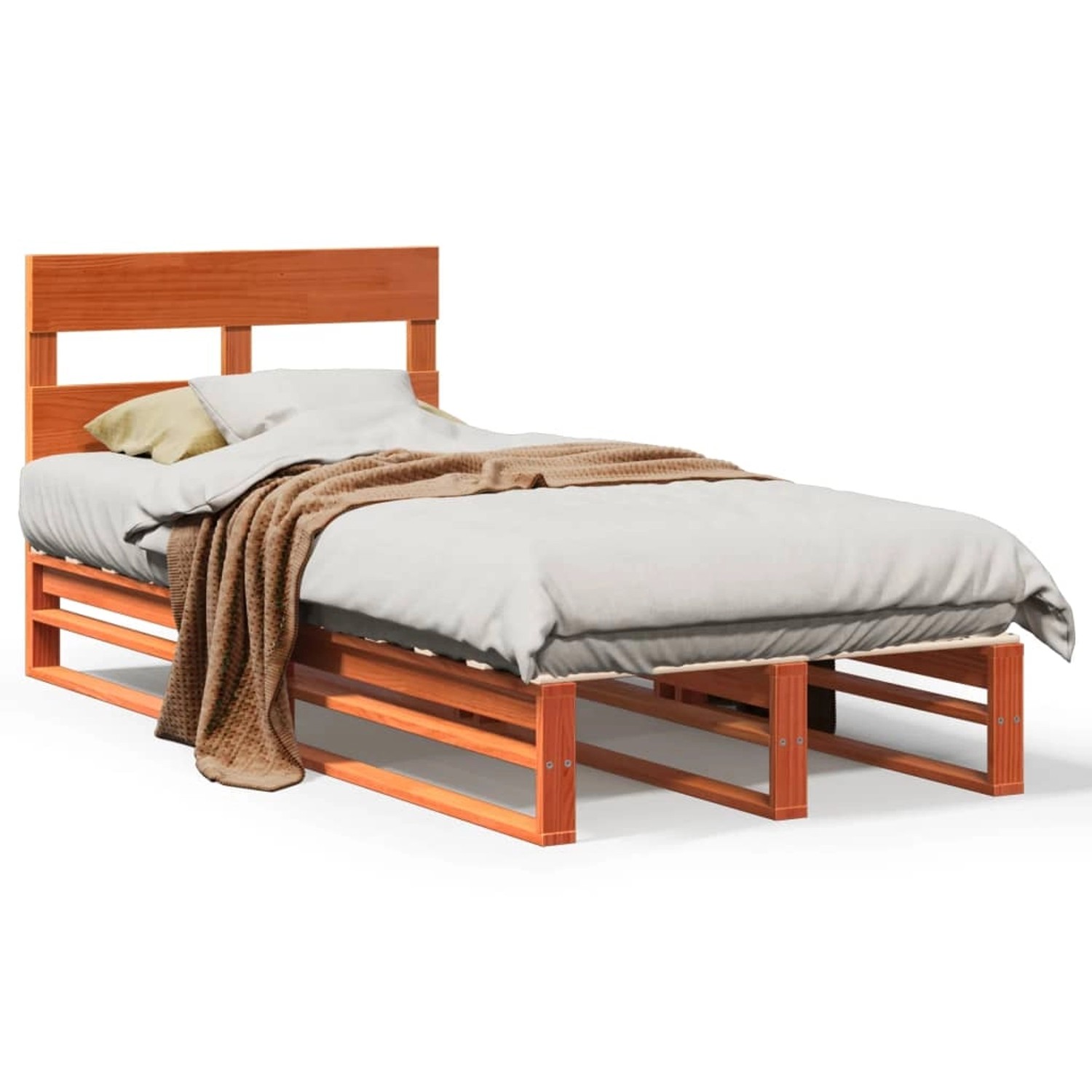 vidaXL Massivholzbett ohne Matratze Wachsbraun 75x190 cm Kiefernholz 850820 günstig online kaufen