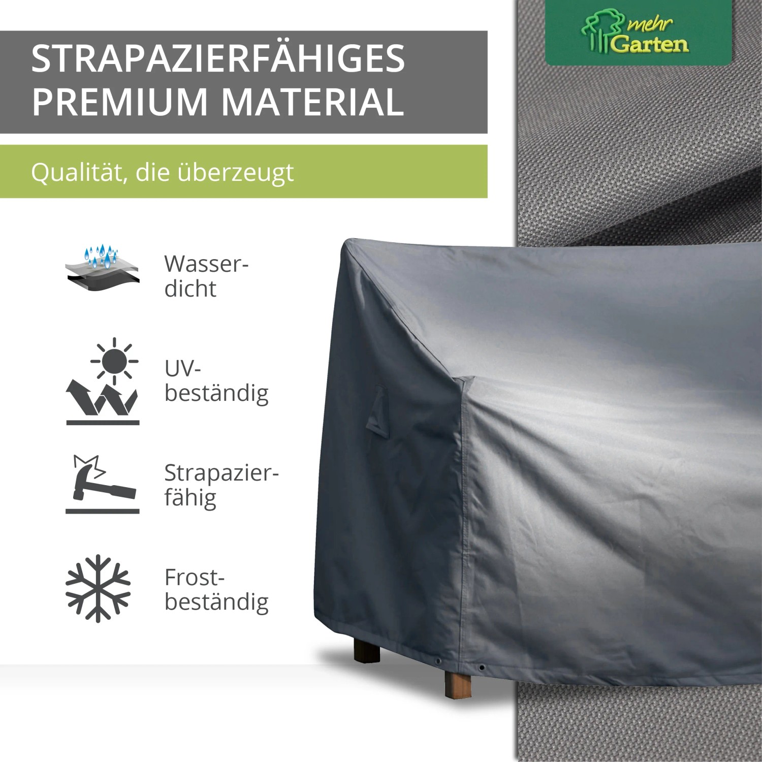 Abdeckung Für Gartenbank – Wasserdicht, Mit Kordelzug, Wetterbeständig, Größe 163 X 66 X 63/89 Cm (grün)