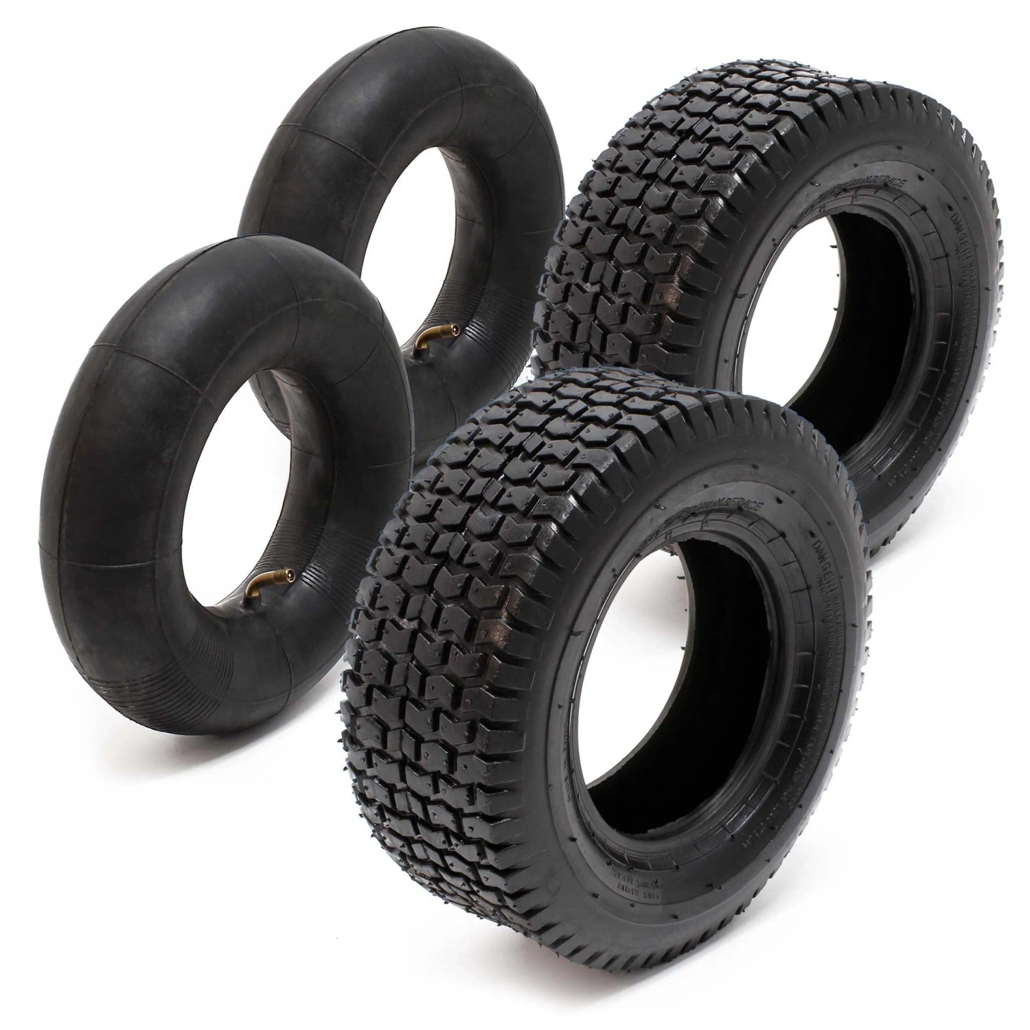 Wiltec 2xReifenmantel 2xSchlauch 16x6.50-8 4pr Winkelventil Rasentraktor Mäher