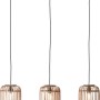Brilliant Pendelleuchte Woodrow, 3-flammig, hellbraun, mit drei Lampenschirmen aus Holz.