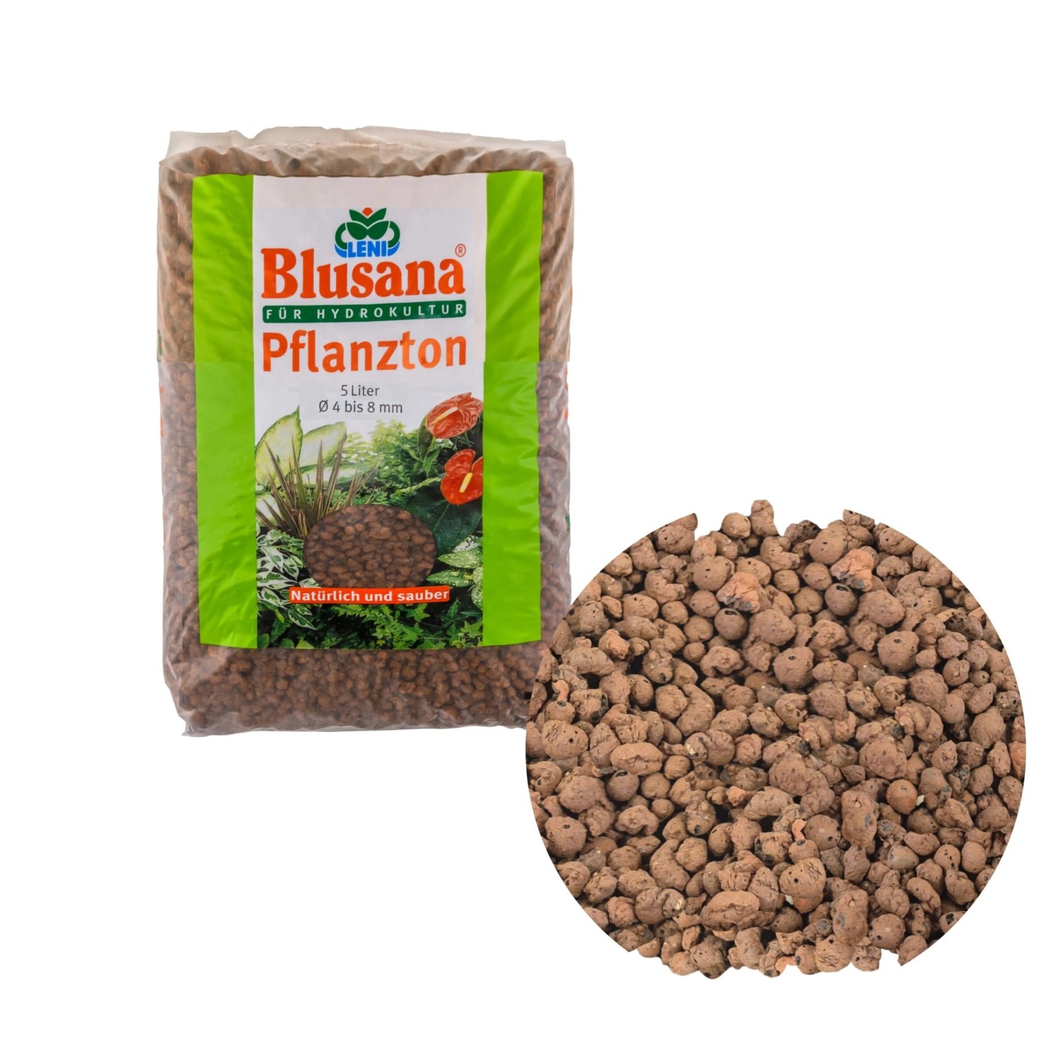 Blusana Blähton Pflanzsubstrat Pflanzton mittlere Körnung 4-8 mm 5 l