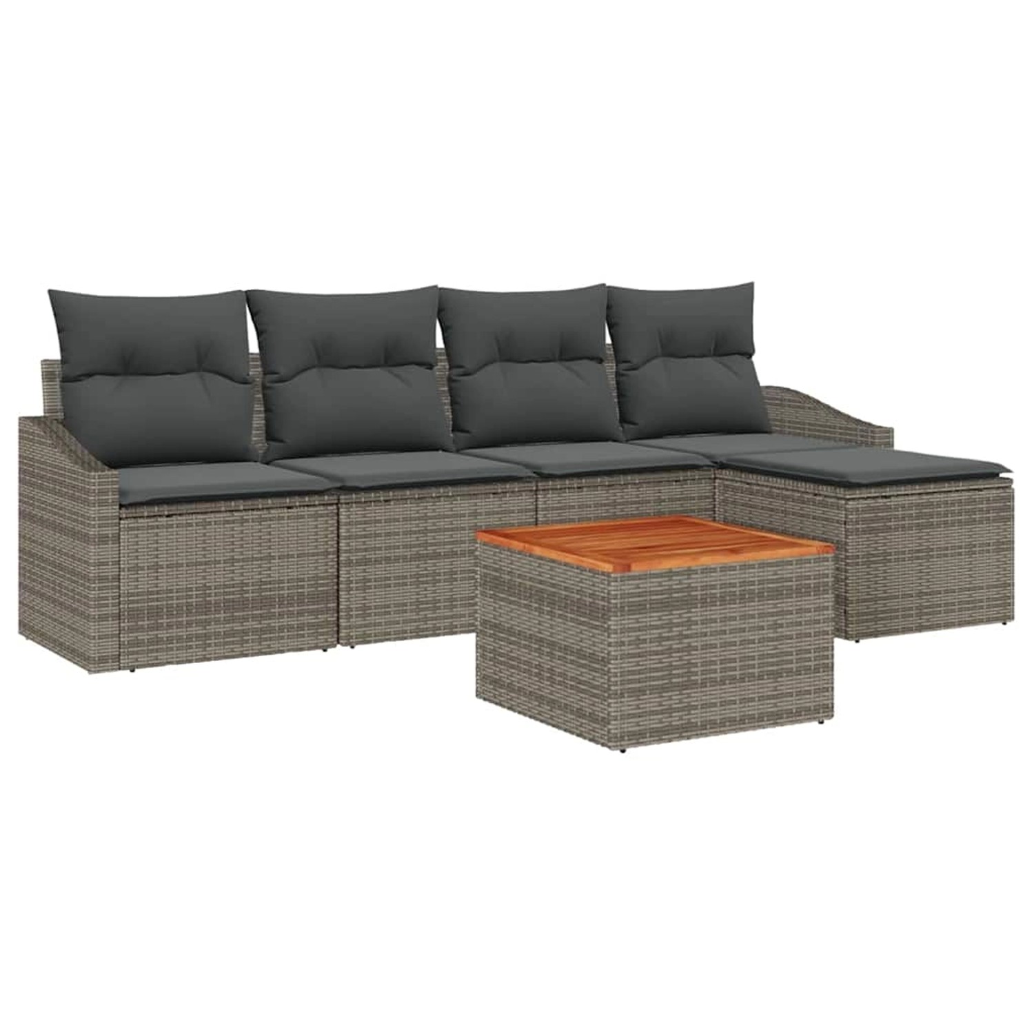 vidaXL Garten-Sofa-Set 6-Tlg Grau 3356487 günstig online kaufen