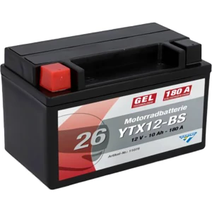 Cartec GEL Batterie YTX12-BS 10 Ah 180 A
