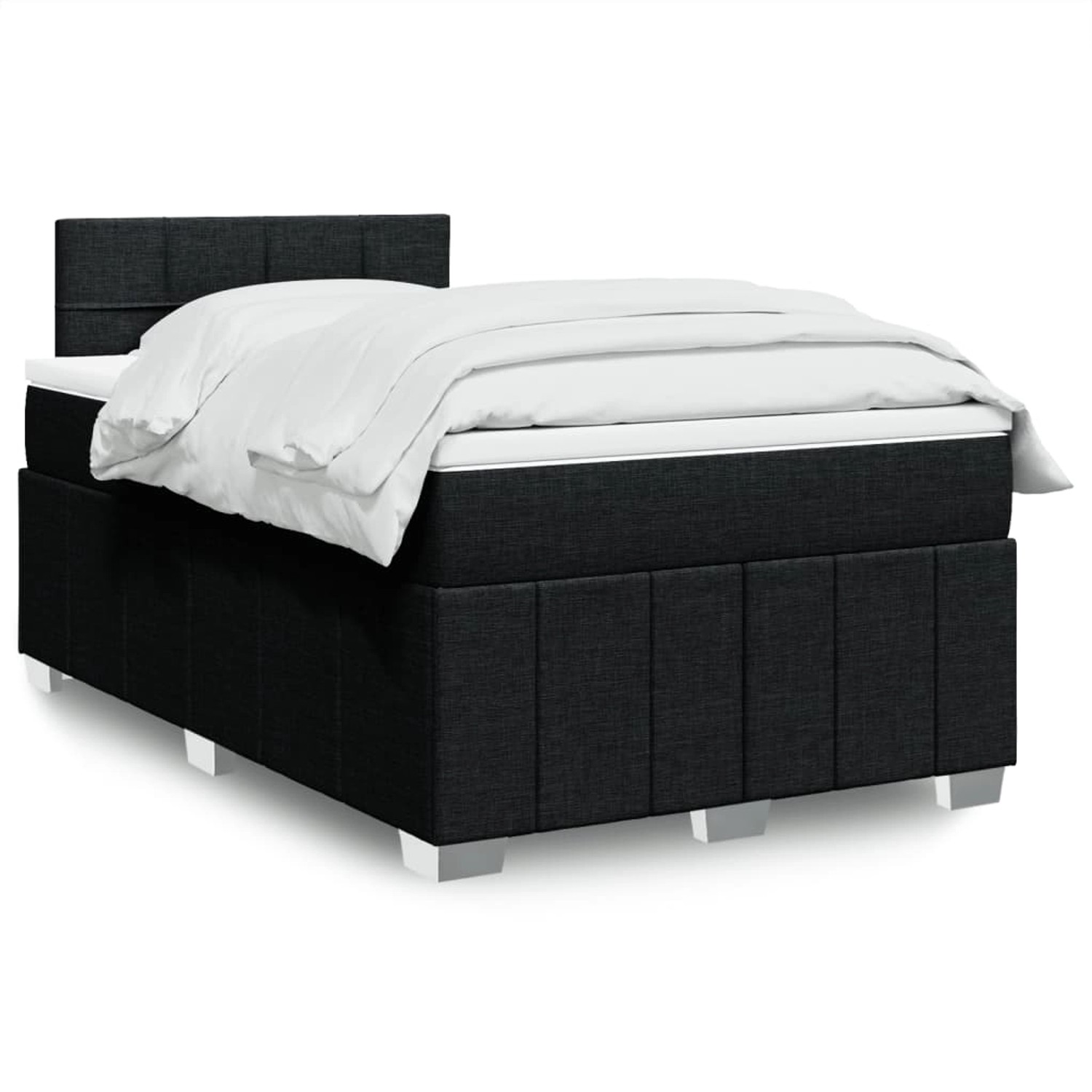 vidaXL Boxspringbett mit Matratze Schwarz 120x190 cm Stoff 3289309 günstig online kaufen