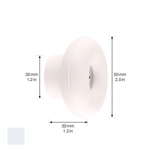 Hellgrauer Wagner Wandhaken Hooks4home Dot, Ø 50 mm, aus Elastomer und Stahl.