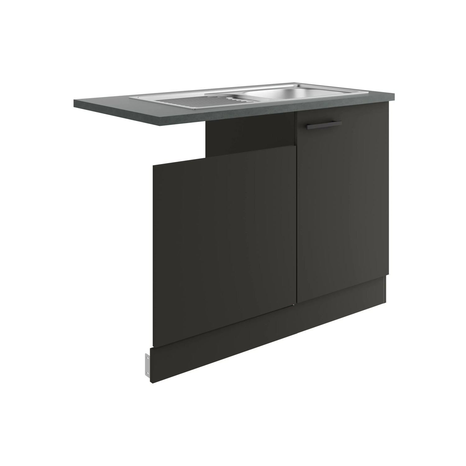 OPTIFIT Madrid420 Küchen-Spülenschrank-Set Anthrazit Matt