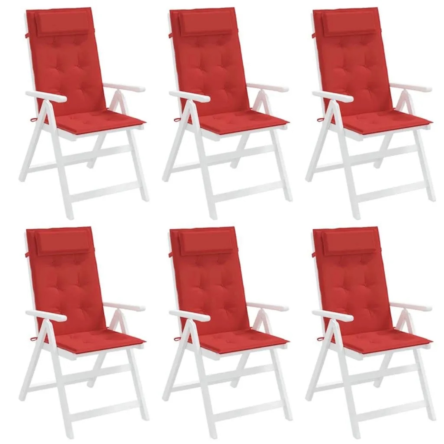 vidaXL Hochlehner-Auflagen 6 Stk Rot Oxford-Gewebe 361894_5