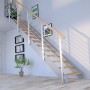 Moderne Treppe Kos mit 11 Eiche Stufen, grauem Design-Geländer. Ideal für Ihr Zuhause!