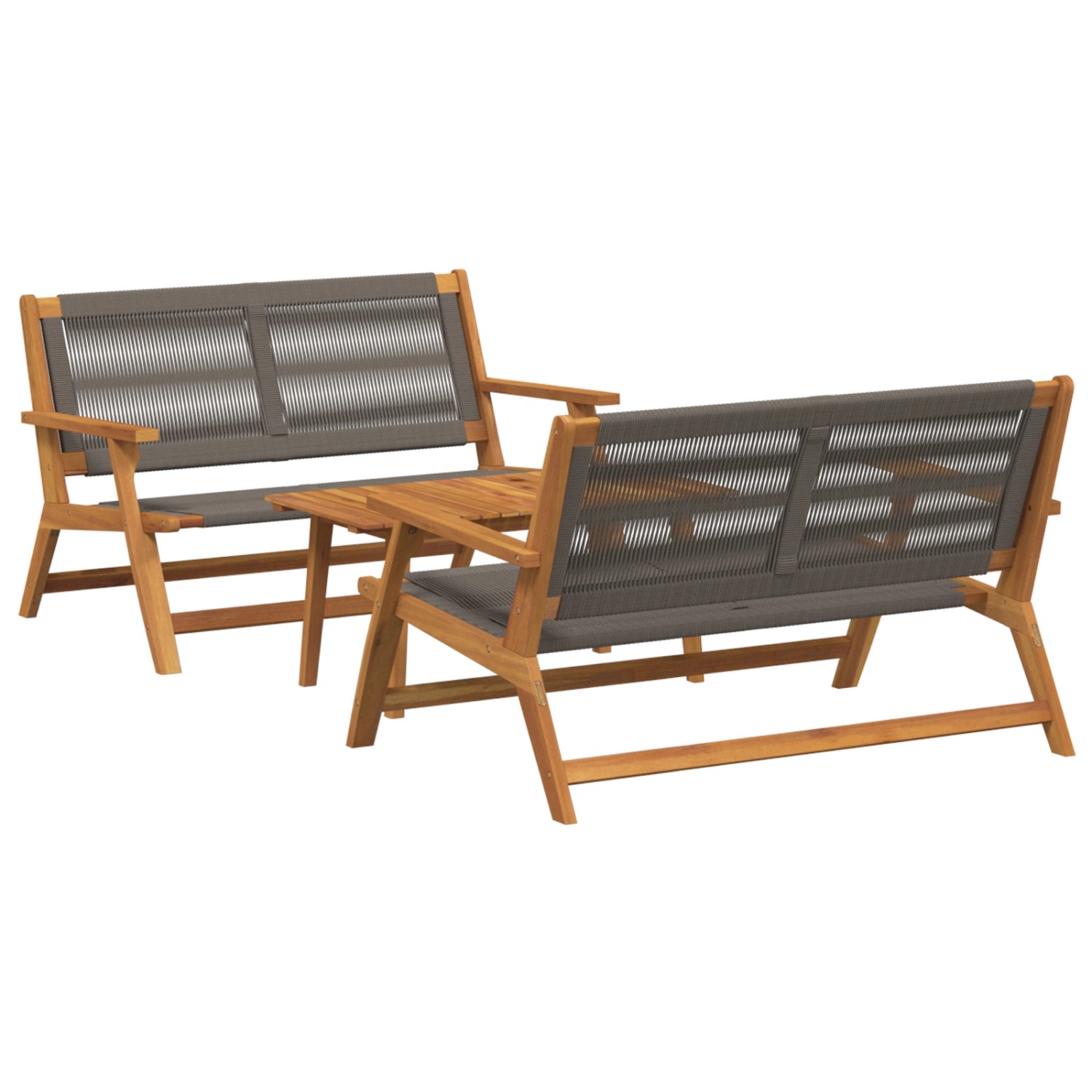 vidaXL Gartenstühle mit Tisch 3 Teilig Grau Massives Akazienholz 3214454 günstig online kaufen