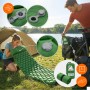 Grüne ECD Germany Isomatte Camping (185x62x15 cm) aus Nylon, mit Luftkammern, Ventil und Packsack.