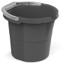 Rotho Skaleneimer Daily, 10 l, Anthrazit. Kücheneimer mit Skala und Softgriff.