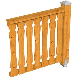 Skan Holz Balkonschalung Brüstung, Eiche hell, 108x96cm, für Lauben & Pavillons.